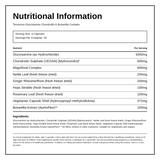 Terranova Glucosamine Chondroitin & Boswellia Complex — nutrition information panel, generated from the pack