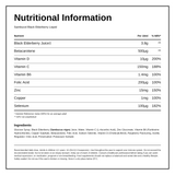 Sambucol Extra Defence — nutrition information panel, generated from the pack
