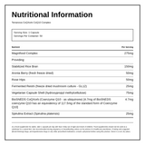 Terranova NextGen CoQXorb™ CoQ10 Complex — nutrition information panel, generated from the pack