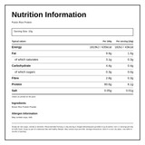 Pulsin Brown Rice Protein Powder — nutrition information panel, generated from the pack