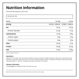 Pulsin Raspberry Choc Chip Keto Bar — nutrition information panel, generated from the pack