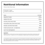 Terranova CoQ10 100mg Complex — nutrition information panel, generated from the pack