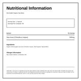 KIKI Health Organic Irish Sea Moss - 90 Vegicaps — nutrition information panel, generated from the pack