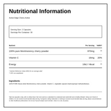 Active Edge CherryActive Capsules — nutrition information panel, generated from the pack