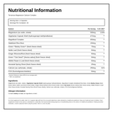 Terranova Magnesium Calcium Complex — nutrition information panel, generated from the pack