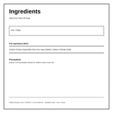 Oliva Olive Oil Soap — ingredients (INCI) panel, generated from the pack