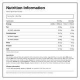 Adonis Caramel Peanut Protein Bar — nutrition information panel, generated from the pack