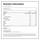 Naturya Organic Chlorella Powder — nutrition information panel, generated from the pack