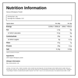 Naturya Organic Wheatgrass Powder — nutrition information panel, generated from the pack