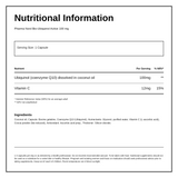 Pharma Nord Bio-Ubiquinol Active QH 100mg — nutrition information panel, generated from the pack