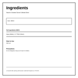Nature's Greatest Secret 20ppm Enhanced Colloidal Silver - pH 9.0 — ingredients (INCI) panel, generated from the pack