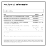 UnBEElievable Health BEE Prepared Max Strength immune formula — nutrition information panel, generated from the pack