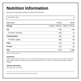 Montezumas Chocolate Happy Hippy 74% Dark Organic with Orange & Geranium — nutrition information panel, generated from the pack
