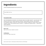 Urtekram Organic Aloe Vera Shampoo ml for Normal hair — ingredients (INCI) panel, generated from the pack