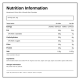 Montezumas Chocolate FitzRoy 74% Dark Organic — nutrition information panel, generated from the pack