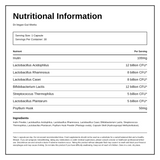 Dr. Vegan DR.VEGAN Gut Works Pre & Probiotic 50bn CFU 30 caps — nutrition information panel, generated from the pack