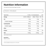 Giving Tree Snacks Freeze Dried Dragon Fruit — nutrition information panel, generated from the pack