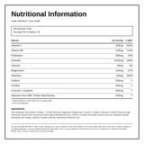 YourZooki Electrolytes Liver — nutrition information panel, generated from the pack