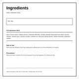 Helios Calendula Cream — ingredients (INCI) panel, generated from the pack