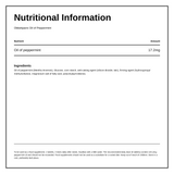 Obbekjaers Oil Of Peppermint 150 Tbs — nutrition information panel, generated from the pack