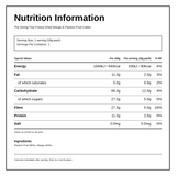 Giving Tree Snacks Mango & Passion Fruit Cubes — nutrition information panel, generated from the pack