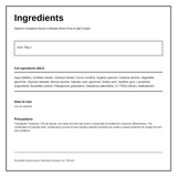 Nature's Greatest Secret All Natural Colloidal Silver Foot & Nail Treatment — ingredients (INCI) panel, generated from the pack
