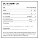 NOW Ultra Omega-3 Fish Oil — nutrition information panel, generated from the pack