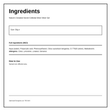 Nature's Greatest Secret Colloidal Silver Travel Gel — ingredients (INCI) panel, generated from the pack