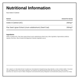 Now Indol-3-Carbinol 200mg 60 vcaps — nutrition information panel, generated from the pack
