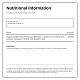 Botanicals For Life Organic Dandelion Root Extract — nutrition information panel, generated from the pack