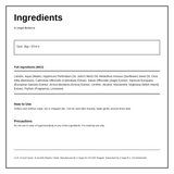 A.Vogel Bioforce Cream — ingredients (INCI) panel, generated from the pack