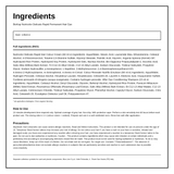 BioKap Dark Blond Havana 6.06 Rapid Permanent Hair Dye — ingredients (INCI) panel, generated from the pack