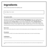 MooGoo Natural Fast Hydrating Lotion — ingredients (INCI) panel, generated from the pack