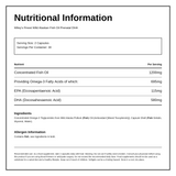 Wiley's Finest UK Prenatal DHA — nutrition information panel, generated from the pack