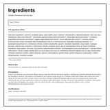 Herbatint Black Ammonia Free hair colour 1N — ingredients (INCI) panel, generated from the pack