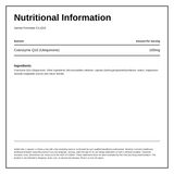 Jarrow Formulas Co-Q10 100 mg — nutrition information panel, generated from the pack