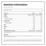Sunwarrior Organic Classic Chocolate — nutrition information panel, generated from the pack