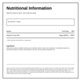 BetterYou D400 Junior Vitamin D Daily Oral Spray — nutrition information panel, generated from the pack