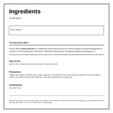 A.Vogel Neem Oil — ingredients (INCI) panel, generated from the pack