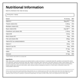 BetterYou Roald Dahl Kids Multivitamin Oral Spray — nutrition information panel, generated from the pack