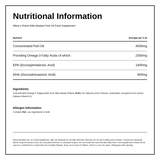 Wiley's Finest Peak Omega-3 Liquid — nutrition information panel, generated from the pack