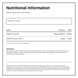 BetterYou BetterYou D3 4000iu + K2 — nutrition information panel, generated from the pack