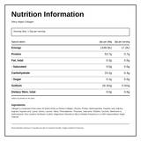 QSilica Vegan Collagen 60 vcaps — nutrition information panel, generated from the pack