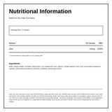 BetterYou Zinc Daily Oral Spray 10mg — nutrition information panel, generated from the pack