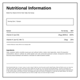 BetterYou Vitamin D + K2 Kids Daily Oral Spray — nutrition information panel, generated from the pack