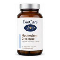 Biocare Magnesium Glycinate 60 Capsule by BioCare Vitamin & Mineral Supplements — front view showing product label and branding, studio product photo on white background