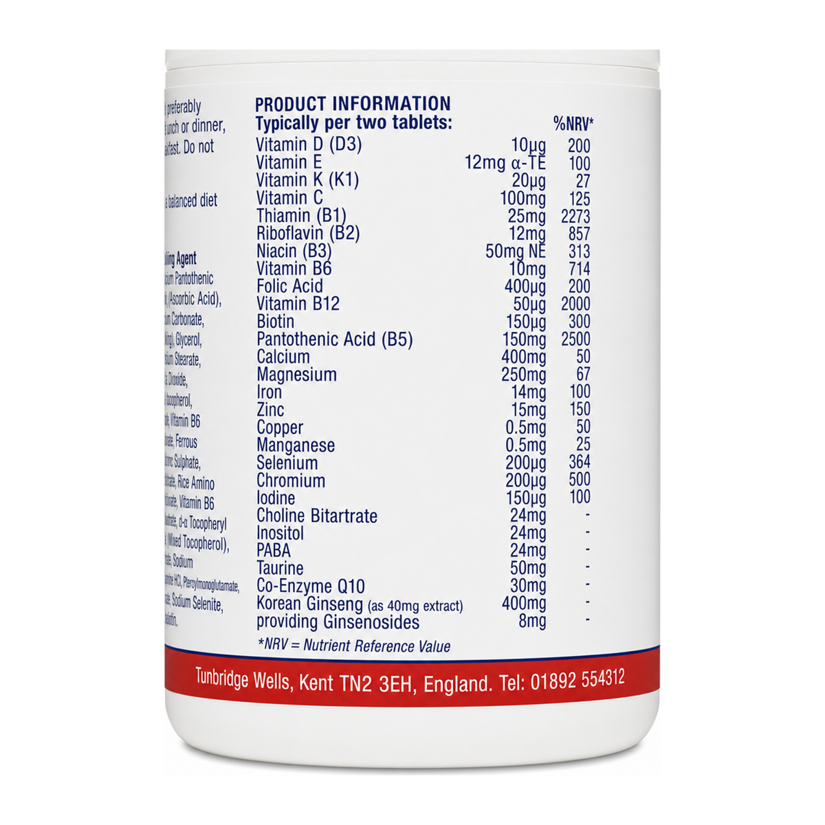 LAMBERTS MULTI-GUARD ADR by Lamberts Natural Remedies — nutrition facts side panel, studio product photo on white background