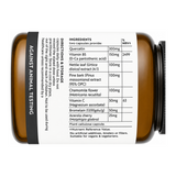 Viridian Quercetin B5 Plus Complex by Viridian Natural Remedies — ingredients side panel, studio product photo on white background