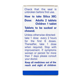Weleda Silicea 30C - 125 tabs by Weleda Natural Remedies — cooking instructions side panel, studio product photo on white background