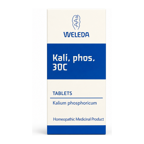 Weleda Kali Phos 30C - 125 tabs by Weleda Natural Remedies — front view showing product label and branding, studio product photo on white background